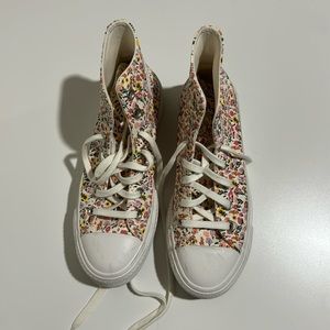 Floral High Top Platform Converse